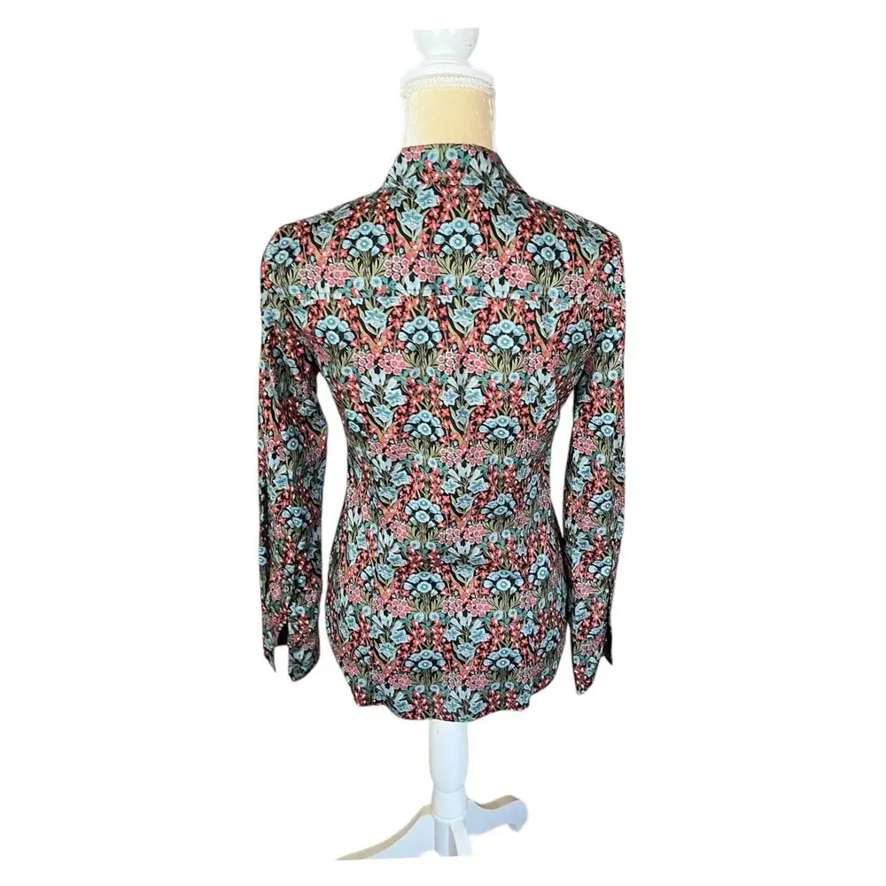 J Crew Liberty Fabric Primrose Floral Button Down Shirt Size 0